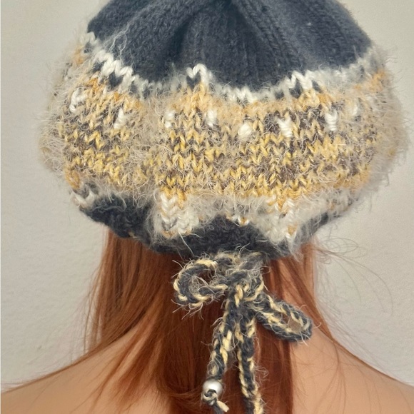 Hand Knits 2 Love Slouch Beanie Hat Adjustable Fit Beads Designer Bead Gift Gray main image 5